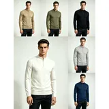 Pullover Uomo Uomo Autunno/Inverno Made in Cina Quotidiano Vari Colori Standard Monocromo Cerniera lampo — foto 1