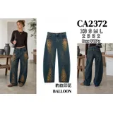 Jeans Larghi Donna Quattro stagioni Made in Cina Quotidiano Colore Unico Standard — foto 1