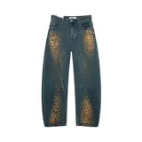 Jeans Larghi Donna Quattro stagioni Made in Cina Quotidiano Colore Unico Standard — foto 3