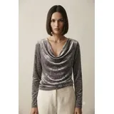 T-Shirt Donna Autunno/Inverno Made in Italia Tempo libero Vari Colori Standard Velluto — foto 6