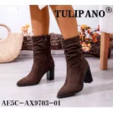 Stivaletti Classici Stivali Tacchi Donna Autunno Made in Cina Quotidiano Tacco Largo A punta — foto 2