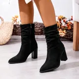 Stivaletti Classici Stivali Tacchi Donna Autunno Made in Cina Quotidiano Tacco Largo A punta — foto 1
