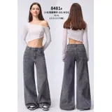 Jeans Larghi Donna Quattro stagioni Made in Cina Quotidiano Colore Unico Standard — foto 1