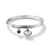 Bracciale Rigido a Tre Fili con Ciondolo Cuore e Occhio di Allah — foto 3