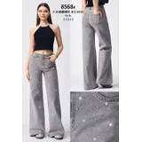 Jeans Larghi Donna Quattro stagioni Made in Cina Quotidiano Colore Unico Standard — foto 1