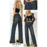 Jeans Larghi Donna Quattro stagioni Made in Cina Quotidiano Colore Unico Standard — foto 1