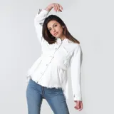 Giacca di Jeans Donna Primavera/Estate Made in Cina Tempo libero Colore Unico Standard — foto 1
