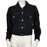 Giacca di Jeans Donna Autunno/Inverno Made in Cina Tempo libero Colore Unico Standard Bottoni,Gancio — foto 3