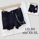 Jeans Corto Donna Estate Made in Cina Quotidiano Colore Unico Standard Senza Chiusura — foto 1