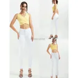 Jeans Skinny Donna Quattro stagioni Made in Cina Quotidiano Colore Unico Standard — foto 1