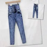 Jeans Skinny Donna Quattro stagioni Made in Cina Quotidiano Colore Unico Standard — foto 1
