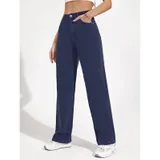 Jeans Larghi Donna Quattro stagioni Made in Cina Quotidiano Colore Unico Standard — foto 1